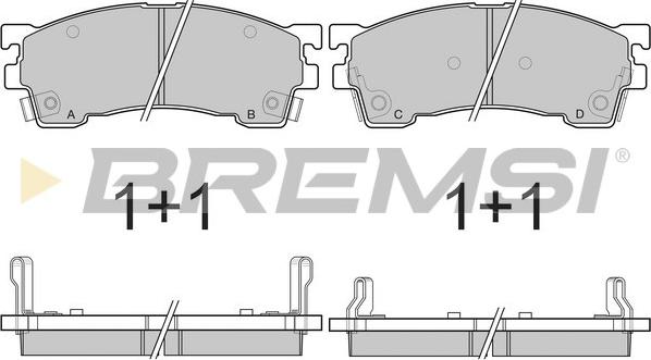 Bremsi BP2622 - Тормозные колодки, дисковые, комплект autodif.ru