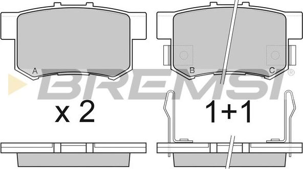 Bremsi BP2750 - Тормозные колодки, дисковые, комплект autodif.ru