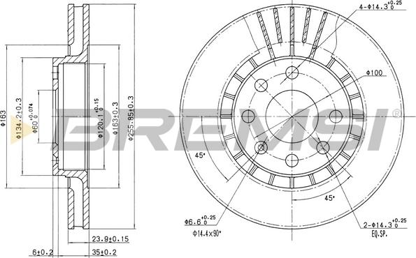 Bremsi CD6206V - Тормозной диск autodif.ru