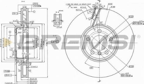 Bremsi CD8043VLD - Тормозной диск autodif.ru