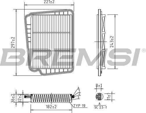 Bremsi FA1621 - Воздушный фильтр, двигатель autodif.ru