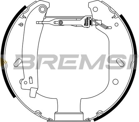 Bremsi GK0102 - Комплект тормозных колодок, барабанные autodif.ru
