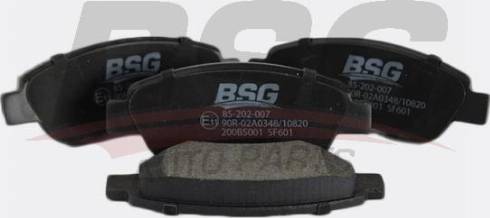 BSG BSG 85-202-007 - Тормозные колодки, дисковые, комплект autodif.ru