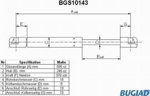 Bugiad BGS10143 - Газовая пружина, упор autodif.ru