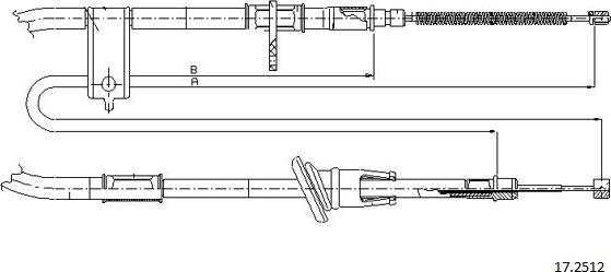 Cabor 17.2512 - Тросик, cтояночный тормоз autodif.ru