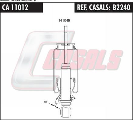 Casals B2240 - Баллон пневматической рессоры, крепление кабины autodif.ru