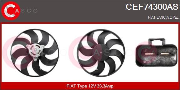 Casco CEF74300AS - Вентилятор, охлаждение двигателя autodif.ru