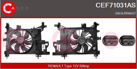 Casco CEF71031AS - Электродвигатель, вентилятор радиатора autodif.ru