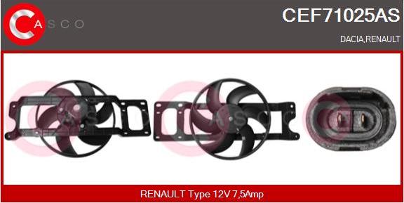 Casco CEF71025AS - Электродвигатель, вентилятор радиатора autodif.ru