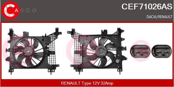 Casco CEF71026AS - Электродвигатель, вентилятор радиатора autodif.ru