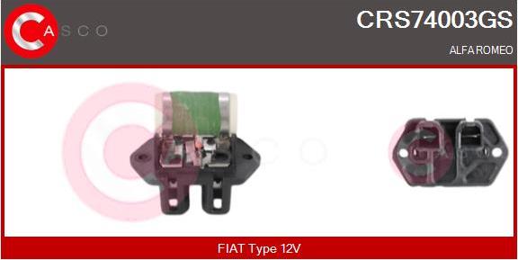 Casco CRS74003GS - Дополнительный резистор, электромотор - вентилятор радиатора autodif.ru