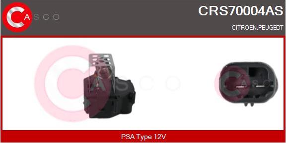 Casco CRS70004AS - Дополнительный резистор, электромотор - вентилятор радиатора autodif.ru