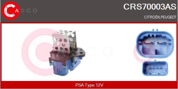 Casco CRS70003AS - Дополнительный резистор, электромотор - вентилятор радиатора autodif.ru