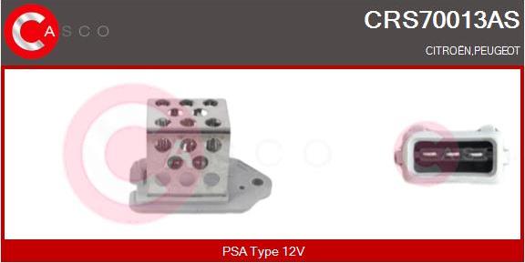 Casco CRS70013AS - Дополнительный резистор, электромотор - вентилятор радиатора autodif.ru