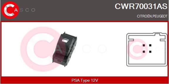 Casco CWR70031AS - Выключатель, стеклоподъемник autodif.ru