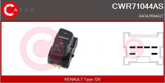 Casco CWR71044AS - Выключатель, стеклоподъемник autodif.ru