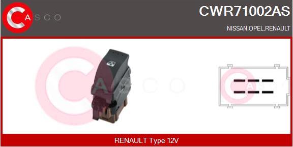 Casco CWR71002AS - Выключатель, стеклоподъемник autodif.ru