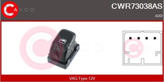 Casco CWR73038AS - Выключатель, стеклоподъемник autodif.ru