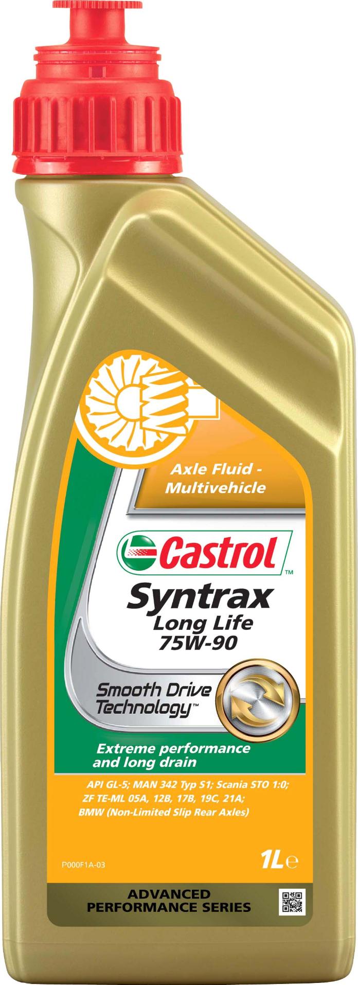 Castrol 154F0A - Castrol Syntrax LongLife 75W90 (1L) масло трансмиссионное! синт.\ API GL5 autodif.ru