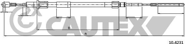 Cautex 208028 - Тросик, cтояночный тормоз autodif.ru