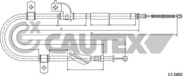 Cautex 762624 - Тросик, cтояночный тормоз autodif.ru