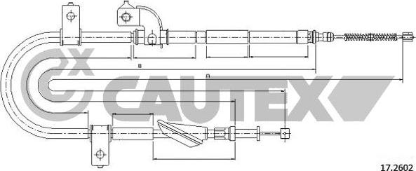 Cautex 762623 - Тросик, cтояночный тормоз autodif.ru