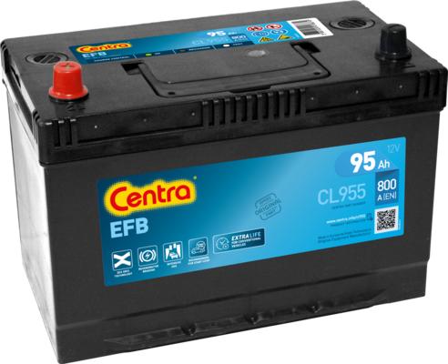 CENTRA CL955 - Стартерная аккумуляторная батарея !CENTRA Start-Stop EFB \ALFA, FIAT, TOYOTA autodif.ru