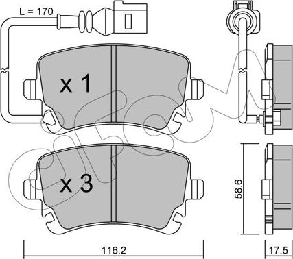 Cifam 822-554-0 - Тормозные колодки, дисковые, комплект autodif.ru