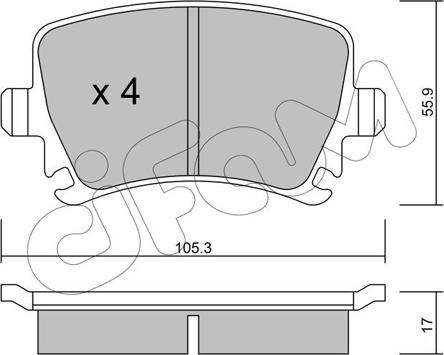 Cifam 822-553-0 - Тормозные колодки, дисковые, комплект autodif.ru