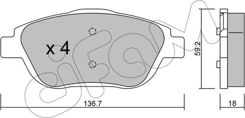 Cifam 822-852-0 - Тормозные колодки, дисковые, комплект autodif.ru