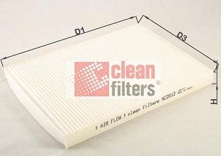 Clean Filters NC2012 - Фильтр воздуха в салоне autodif.ru