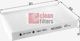 Clean Filters NC2024 - Фильтр салона DACIA: LOGAN 04-, NISSAN: KUBISTAR 03-, RENAULT: CLIO II 98-, CLIO II фургон 98-, KANG autodif.ru
