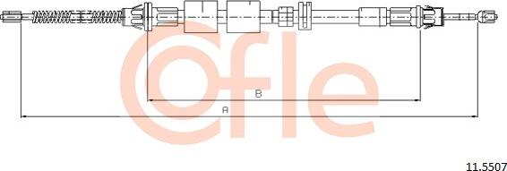 Cofle 11.5507 - Трос стояночного тормоза задн FORD MONDEO кроме SW (барабанные тормоза) 8/94- autodif.ru