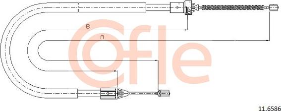 Cofle 11.6586 - Трос стояночного тормоза RENAULT: CLIO 1,6/DS -01 1277/1002 mm autodif.ru