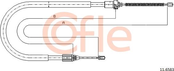 Cofle 11.6583 - Трос стояночного тормоза прав задн RENAULT CLIO all 1.2-1.4 98-6/01 autodif.ru