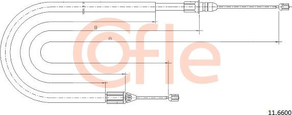 Cofle 11.6600 - Трос стояночного тормоза RENAULT. CLIO 1.5DCi 7-01- 1378-1101 mm autodif.ru