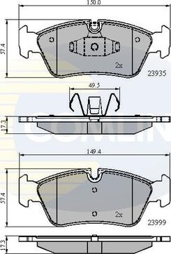 Comline CBP01590 - Тормозные колодки, дисковые, комплект autodif.ru