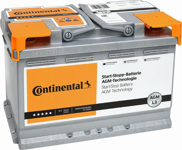 Continental 2800012006280 - Стартерная аккумуляторная батарея, АКБ autodif.ru