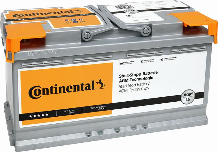 Continental 2800012008280 - Стартерная аккумуляторная батарея, АКБ autodif.ru
