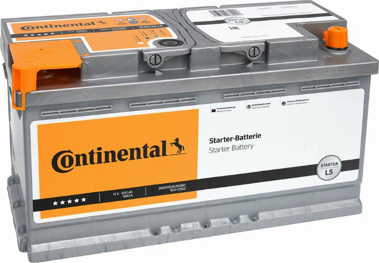 Continental 2800012026280 - Стартерная аккумуляторная батарея, АКБ autodif.ru