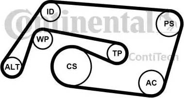 Continental 6PK2260K2 - Поликлиновый ременный комплект autodif.ru