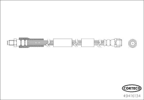 Corteco 49416134 - Тормозной шланг, спереди справа W205/213 autodif.ru