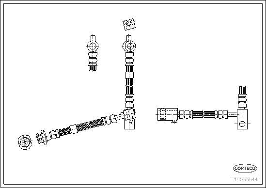 Corteco 19033544 - шланг тормозной передний левый!\ Nissan Micra 1.0-1.6 03>/Note 1.4/1.6 06> autodif.ru