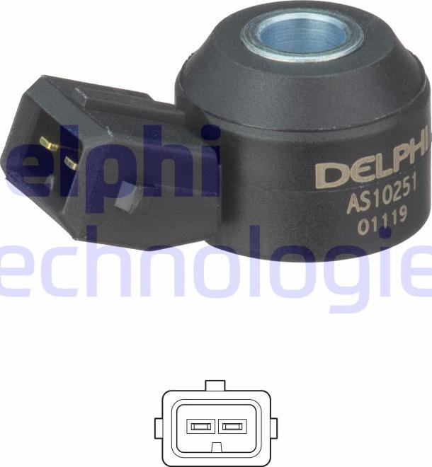 Delphi AS10251 - Датчик детонации autodif.ru