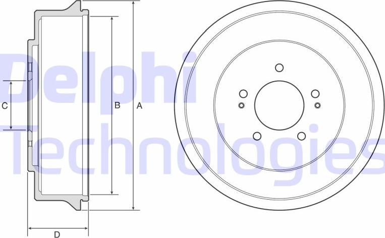 Delphi BF585 - Тормозной барабан autodif.ru