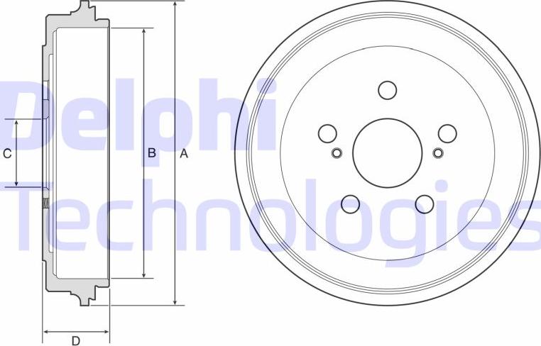 Delphi BF615 - Тормозной барабан autodif.ru