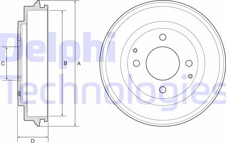 Delphi BF632 - Тормозной барабан autodif.ru