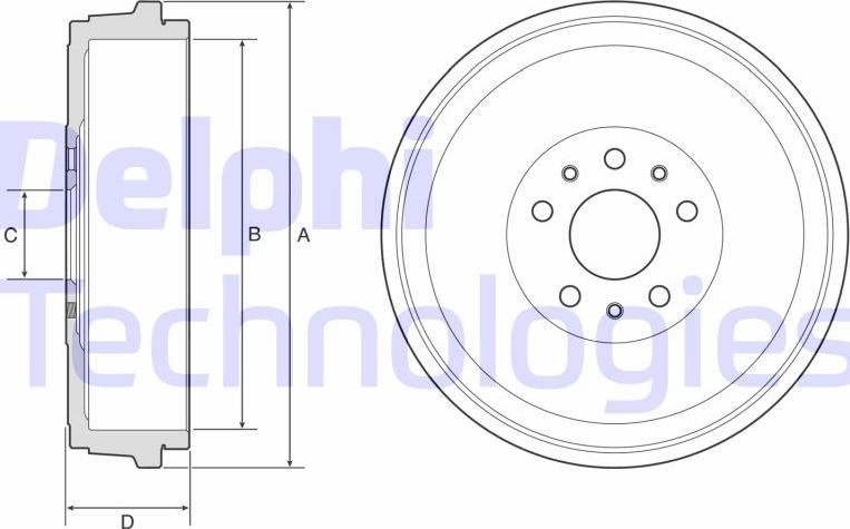 Delphi BF629 - Тормозной барабан autodif.ru