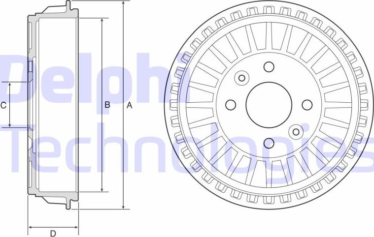 Delphi BF620 - Тормозной барабан autodif.ru