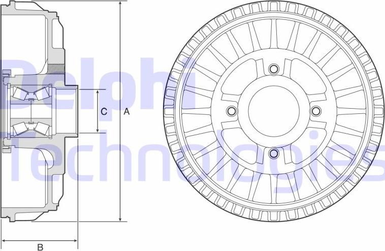 Delphi BFR621 - Тормозной барабан autodif.ru